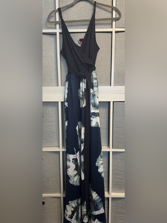 OUGES Dresses & Skirts - Women's Navy Floral Maxi Skirt with Wrap Detail
